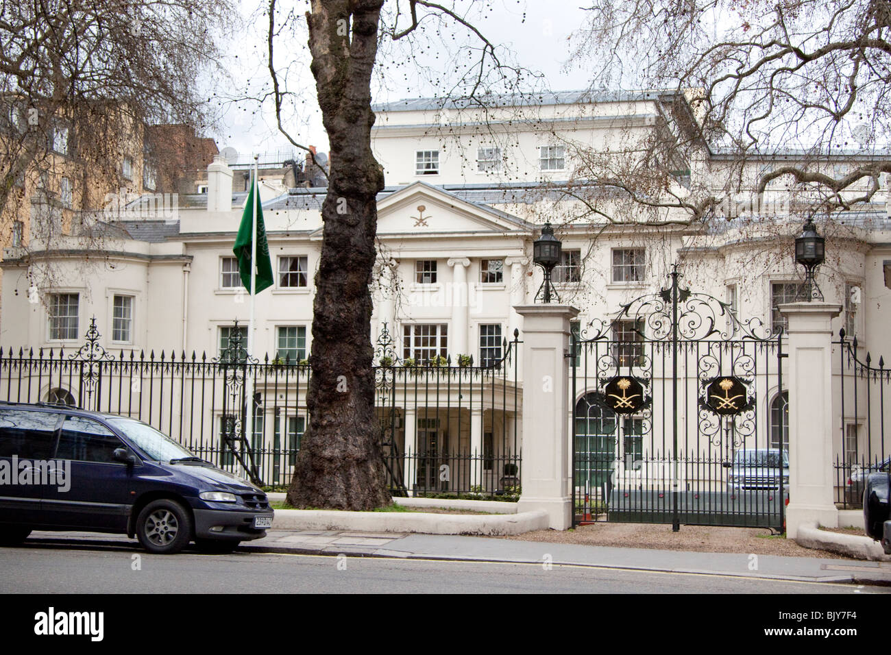 Der Saudi-Arabischen Botschaft in der Charles Street, Mayfair, London Stockfoto