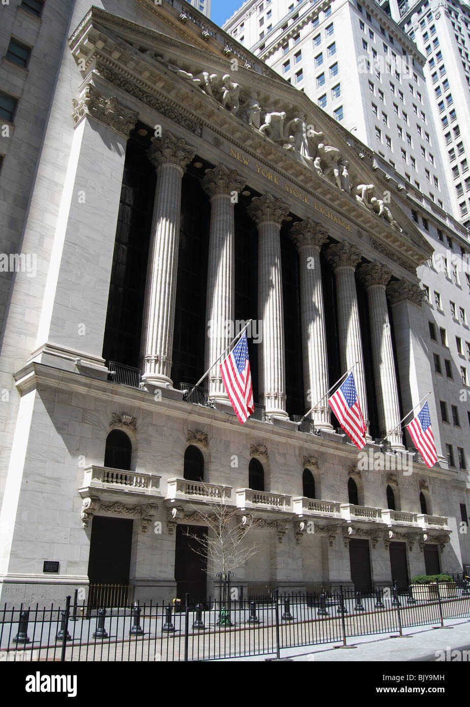 New York Börsegebäude, Wall Street, New York, USA Stockfoto