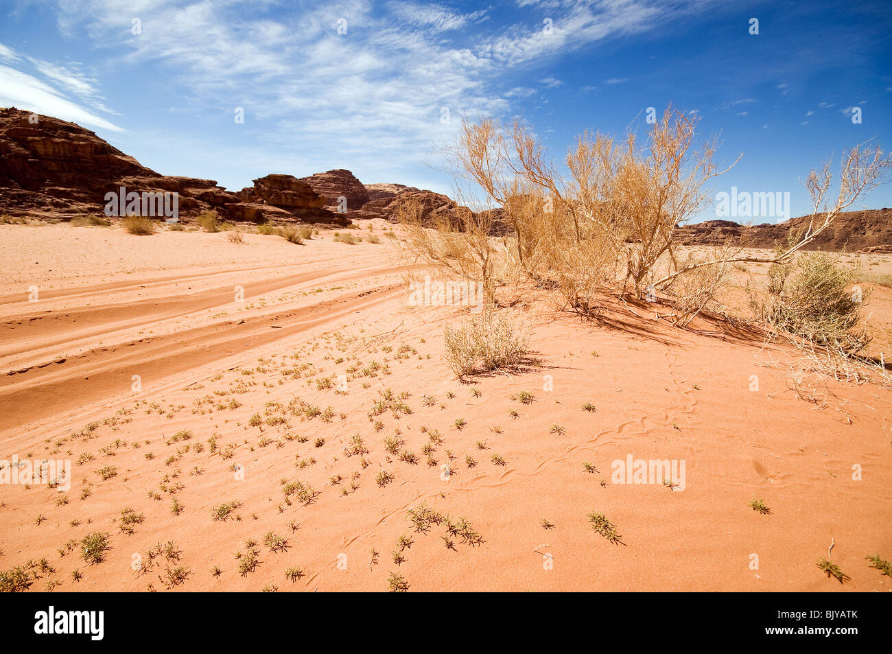 Wadi Rum, Jordanien Stockfoto