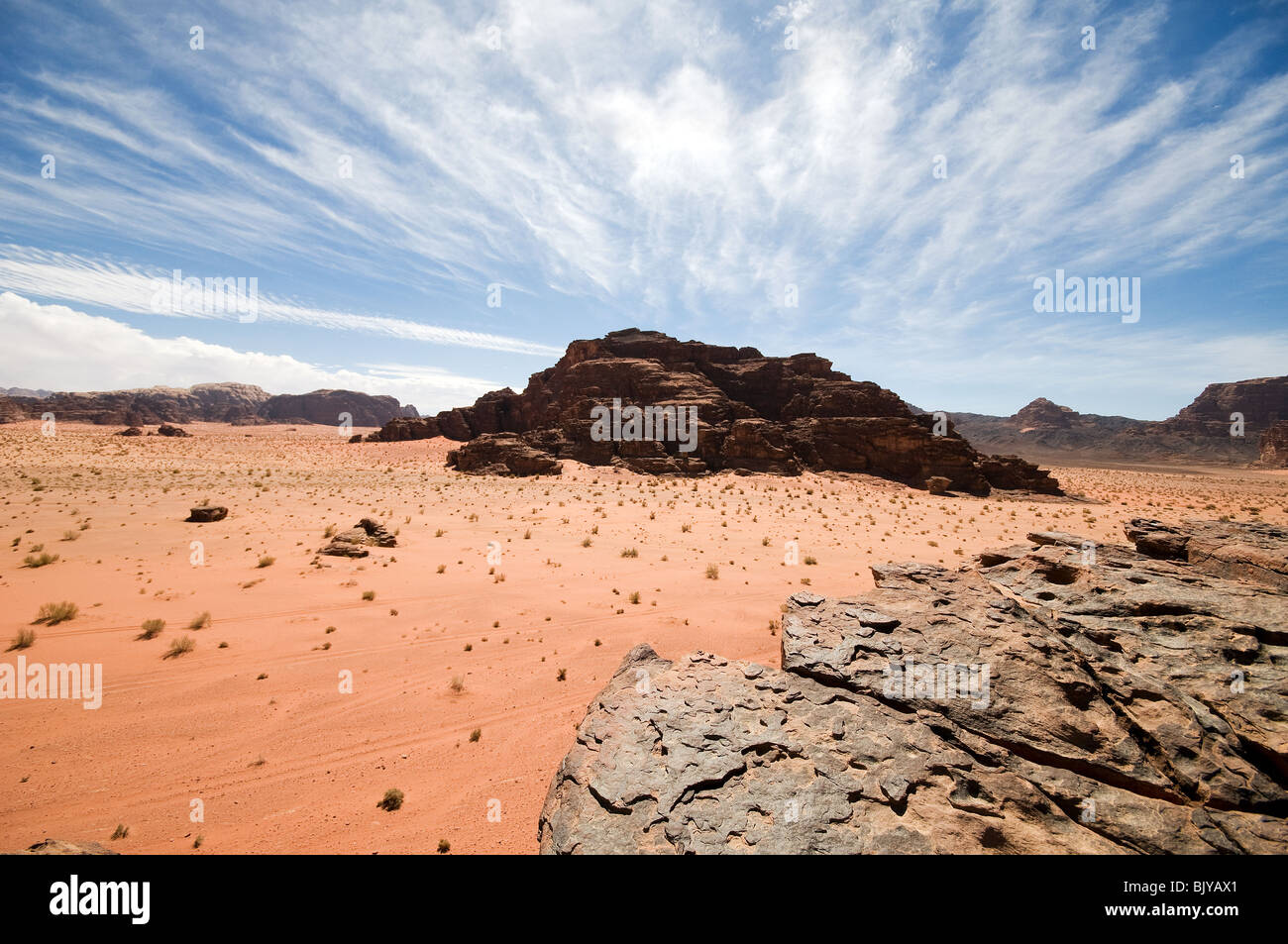 Wadi Rum, Jordanien Stockfoto