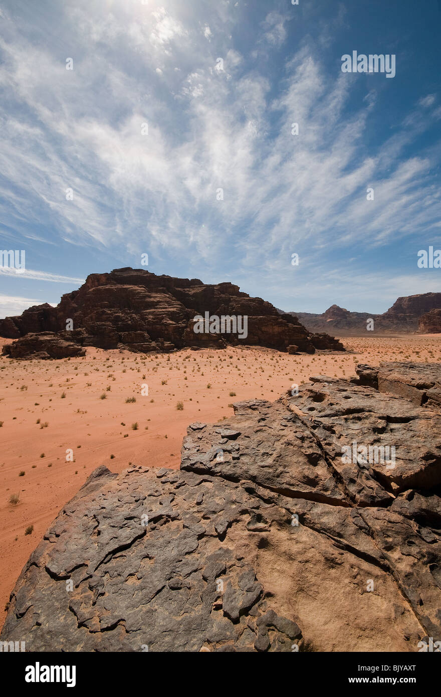 Wadi Rum, Jordanien Stockfoto