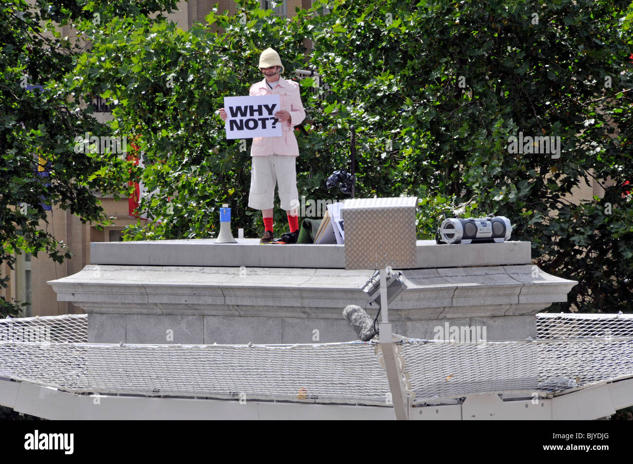 Trafalgar Square vierten Plinthe Antony Gormley ein und andere Veranstaltungen Stockfoto