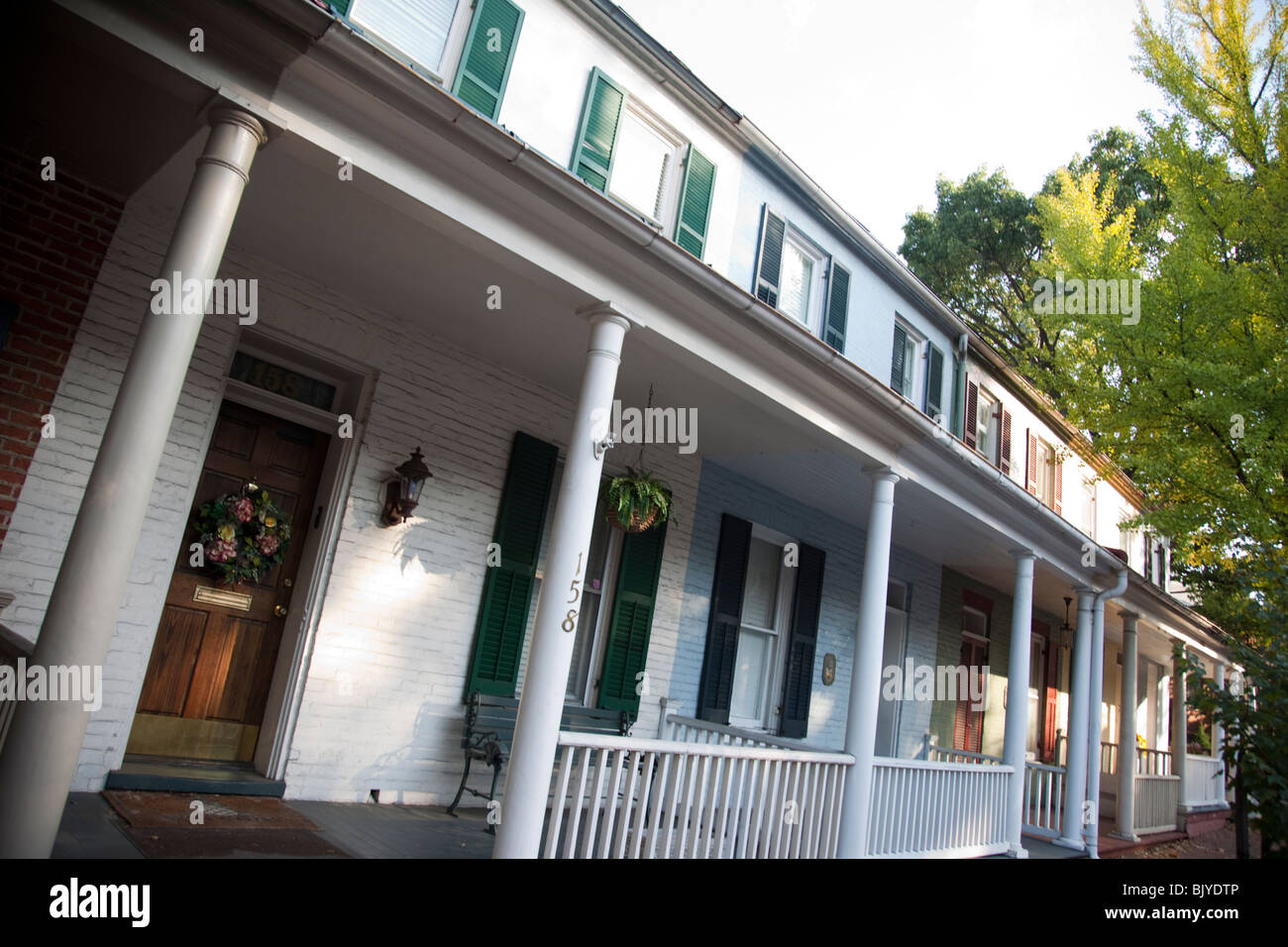 Reihenhäuser in Annapolis, Maryland. Stockfoto