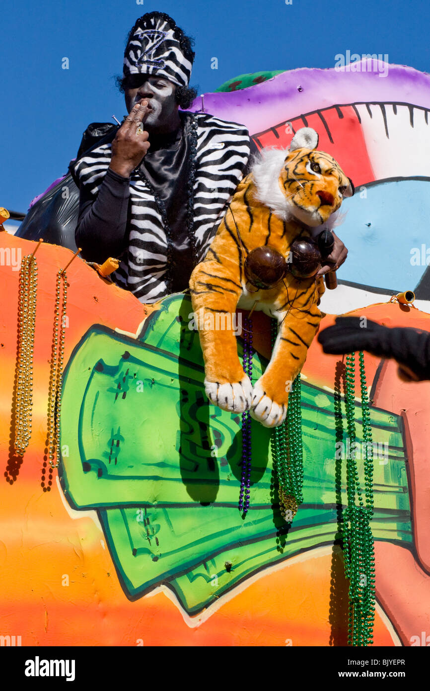 Zulu Krewe, Karneval Parade, Fat Tuesday, New Orleans, Louisiana Stockfoto