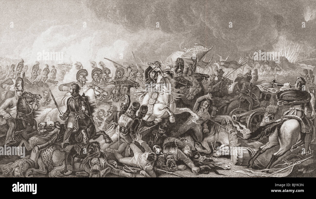 Die Schlacht von Waterloo. Die entscheidenden Ladung der Wächter, 18. Juni 1815. Aus dem englischen und schottischen Geschichte veröffentlicht 1882. Stockfoto