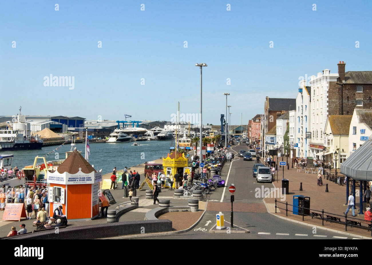 Poole Quay als Besucherattraktion in der Küstenstadt Stadt Poole in Dorset, South East England. Stockfoto