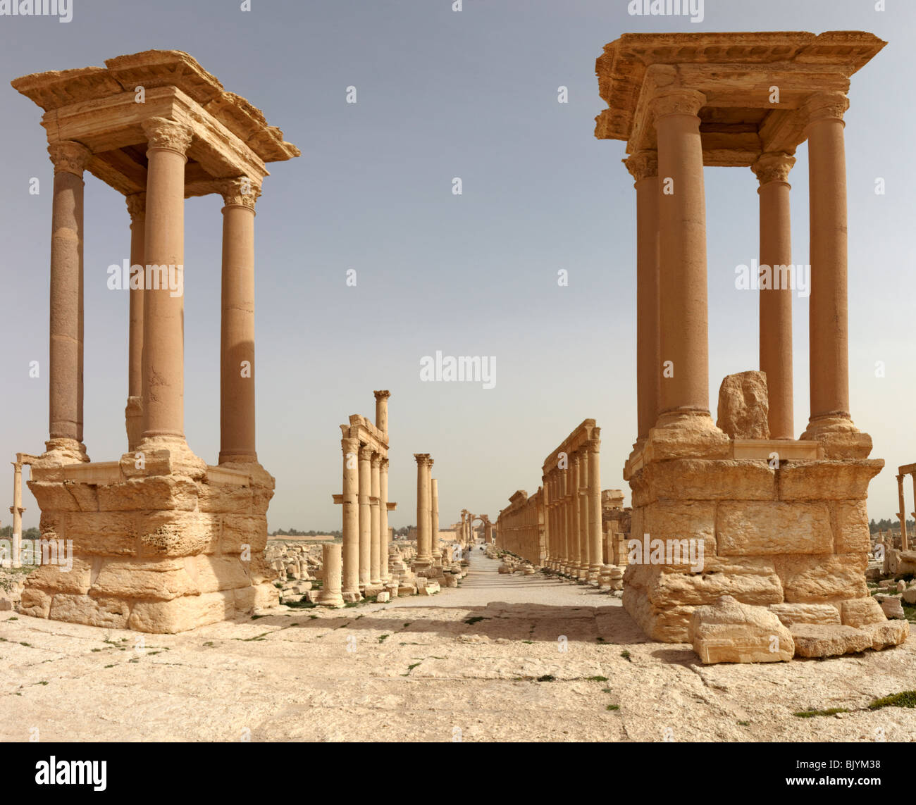 Palmyra Syrien, das Tetrapylon Stockfoto