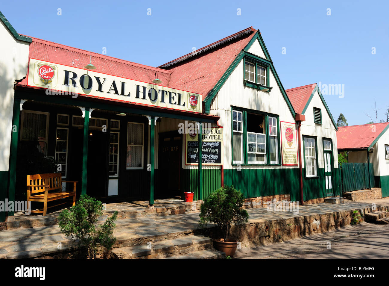 Royal Hotel in alten Goldminen Stadt von Pilgrim es Rest in Provinz Mpumalanga, Südafrika Stockfoto