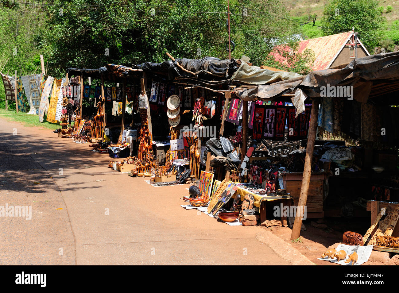 Souvenirstände in alten Goldminen Stadt von Pilgrim es Rest in Provinz Mpumalanga, Südafrika Stockfoto