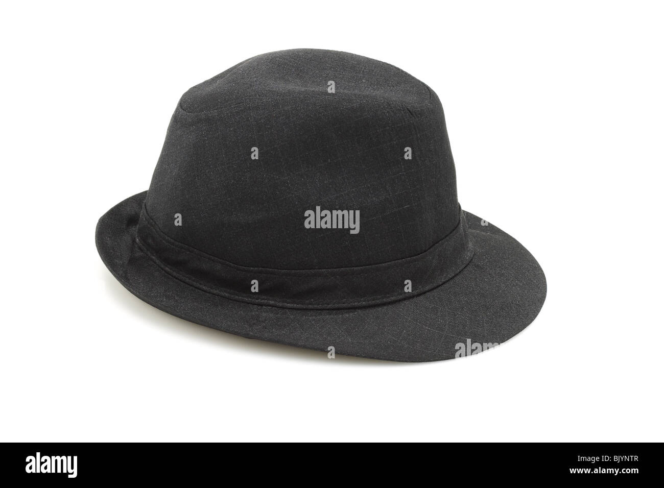 Alte Mode schwarzen Hut auf weißem Hintergrund Stockfoto