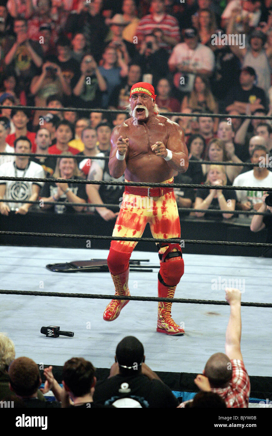 HOLLYWOOD HOGAN WRESTLEMANIA 21 geht HOLLYWOOD STAPLES CENTER in LOS ANGELES USA 3. April 2005 Stockfoto