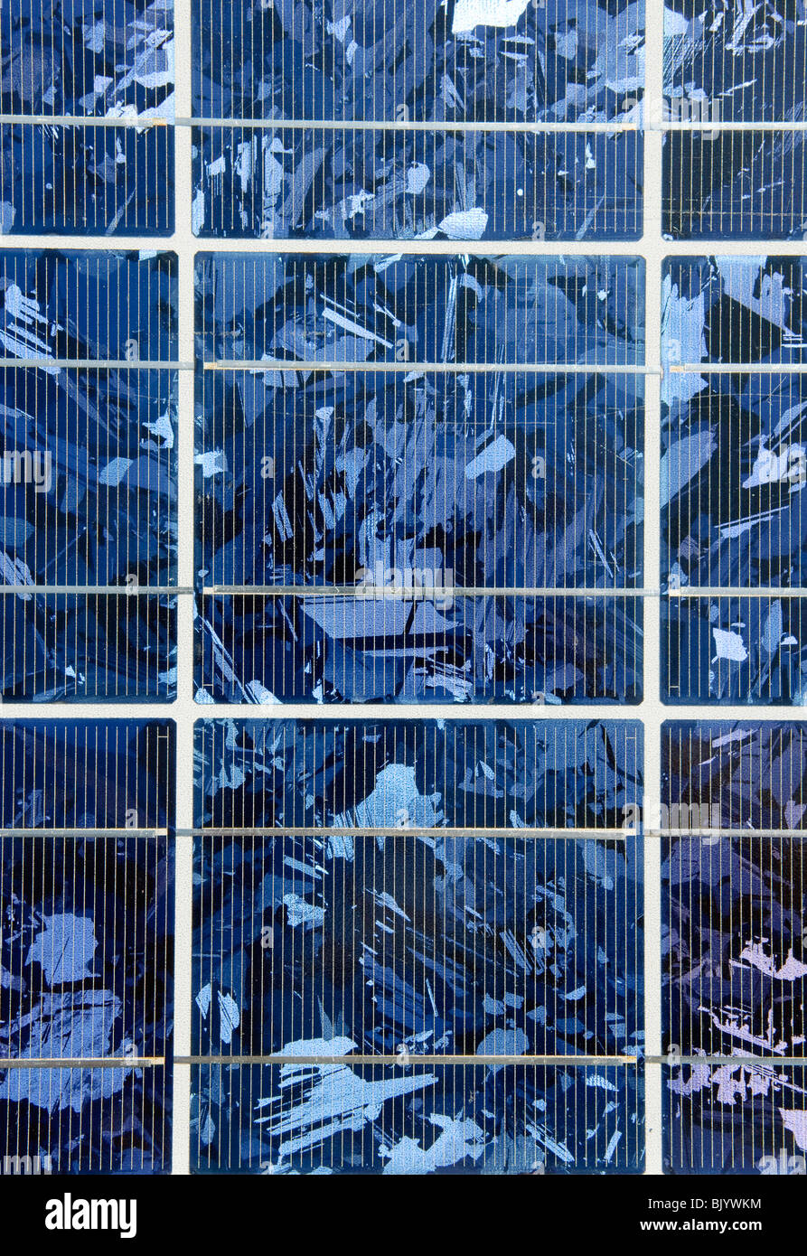 Nahaufnahme des Solarmoduls Stockfoto