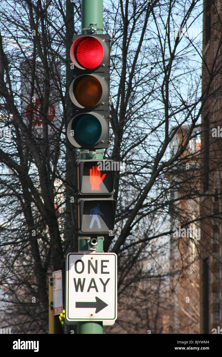 Rote Ampel, Chicago IL USA Stockfoto