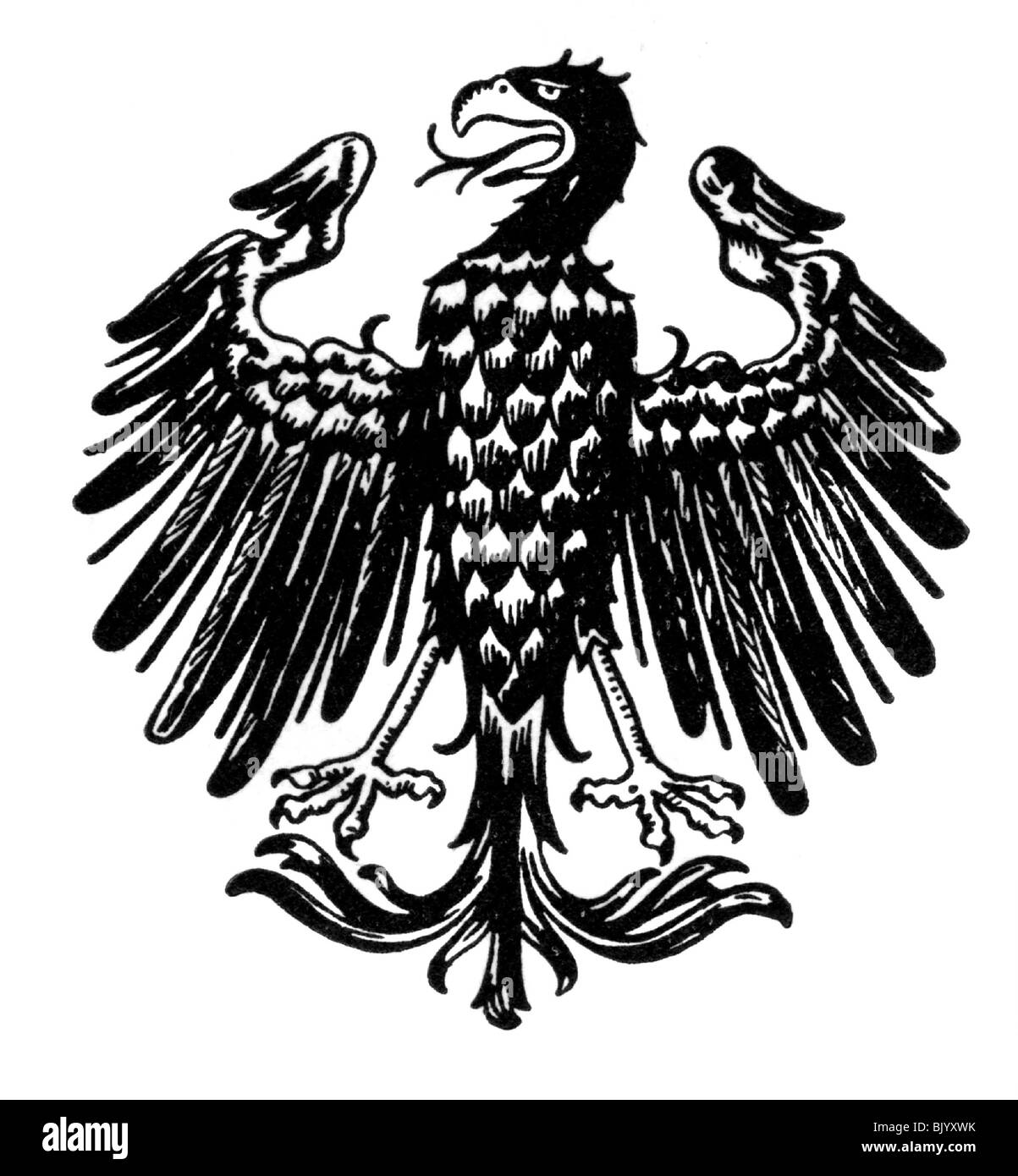 Heraldik, Embleme, Heiliges Römisches Reich des Deutschen Kaiserreichs, Kaiseradler bis 1410, Stockfoto