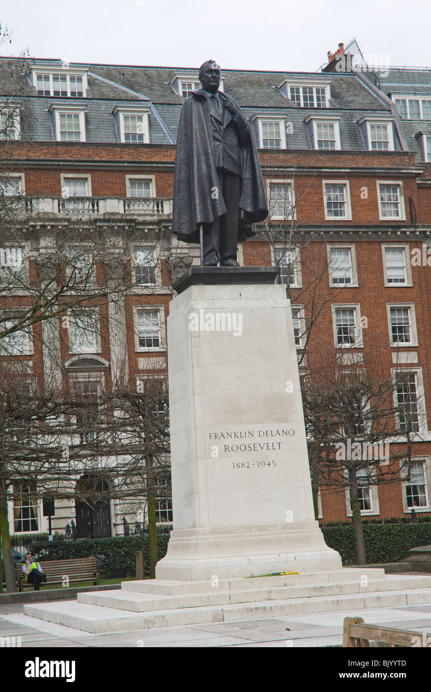 Statue von Franklin Delano Roosevelt am Grosvenor Square, London GB UK Stockfoto