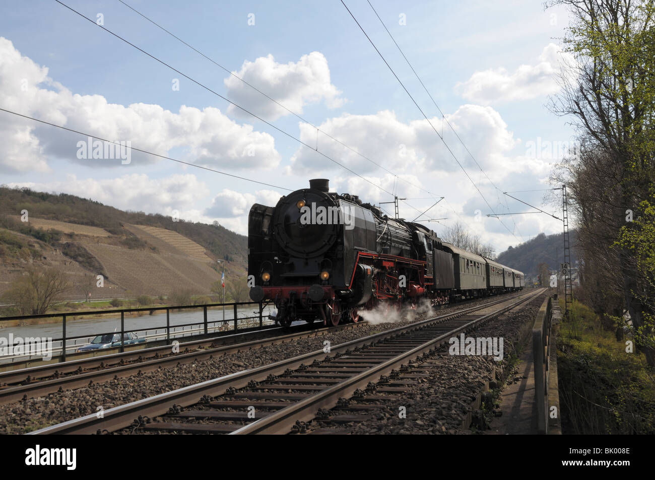 Historische Dampfeisenbahn in Deutschland Stockfoto