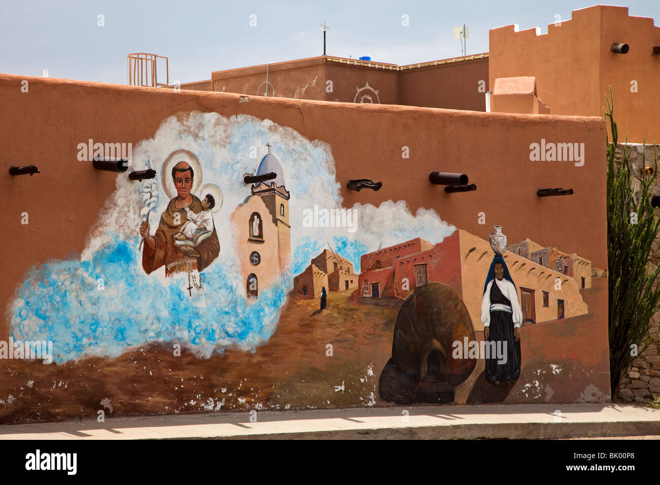 Wandbild von Mission Ysleta El Paso Texas USA Stockfoto
