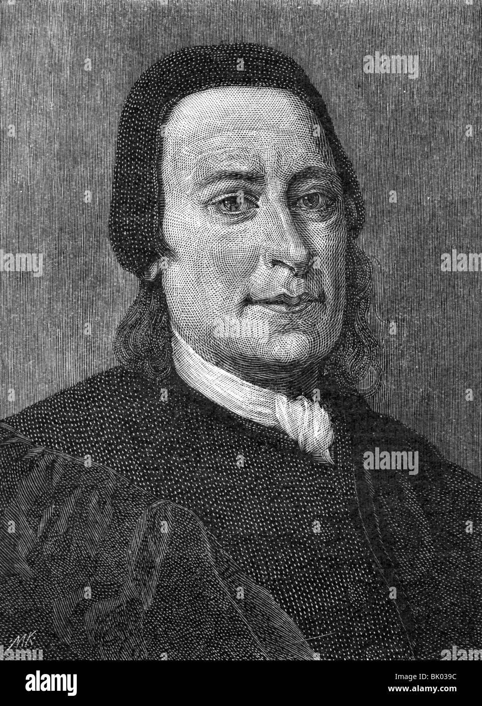 Zinzendorf, Nikolaus Ludwig Graf, 25.5.1700 - 9.5.1760, deutscher Theologe, Dichter, Porträt, print nach Gravur, 19. Jahrhundert Stockfoto