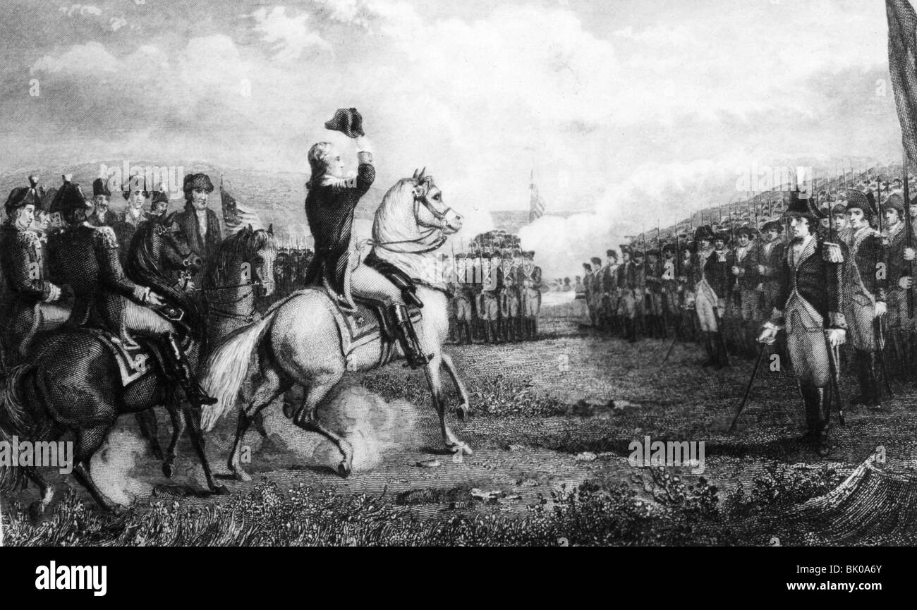 Washington, George, 22.2.1732 - 14.12.1799, Amerikanischer General und Politiker, Oberbefehlshaber der Continental Army 15.6.1775 - 23.12.1783, wobei über den Befehl, Stahlstich, Jahrhundert, Artist's Urheberrecht nicht gelöscht werden Stockfoto