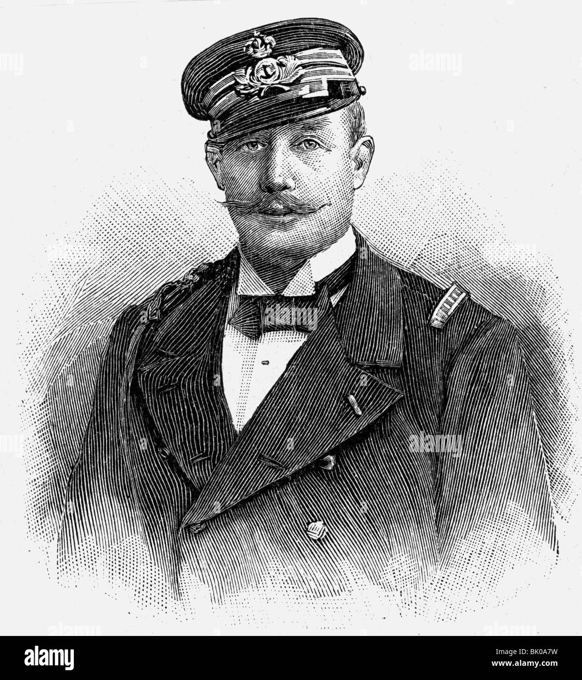 George, 24.6.1869 - 25.11.1957, Prinz von Griechenland, Hochkommissar von Crete 1898 - 1906, Porträt, Holzgravur, ca. 1900, Stockfoto