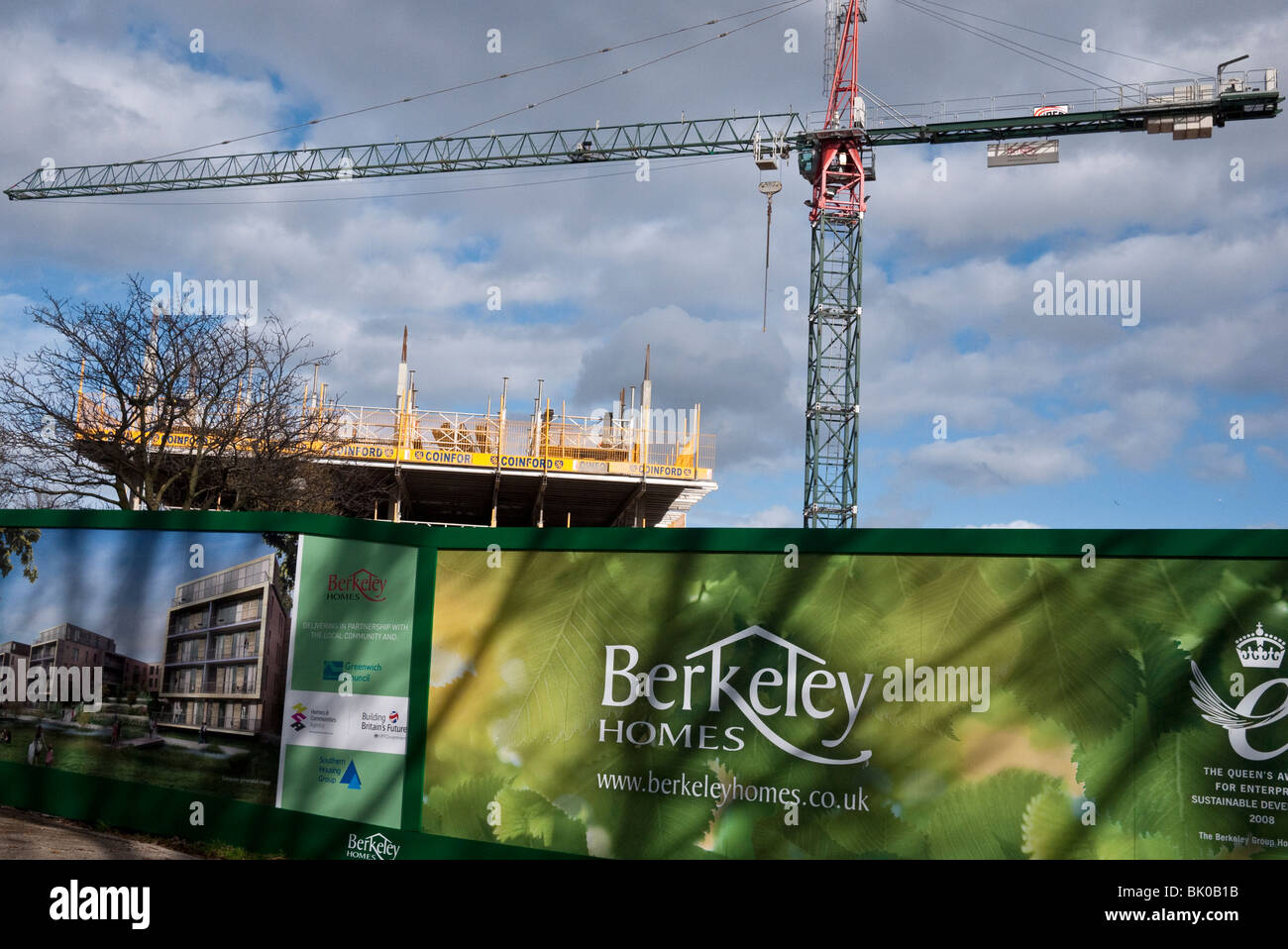 Berkeley Häuser Baustelle in Ost-London Stockfoto