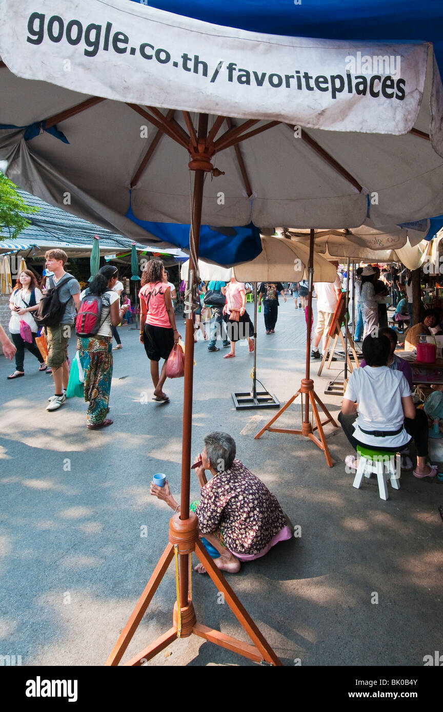 Google Lieblingsorte Schild am Chatuchak Weekend Market in Bangkok, Thailand. Stockfoto