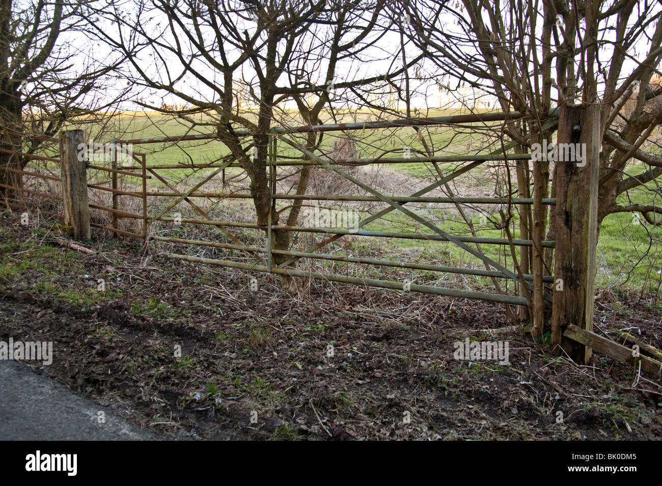 Alte Metall fünf bar-Hof, Hampshire, England. Stockfoto