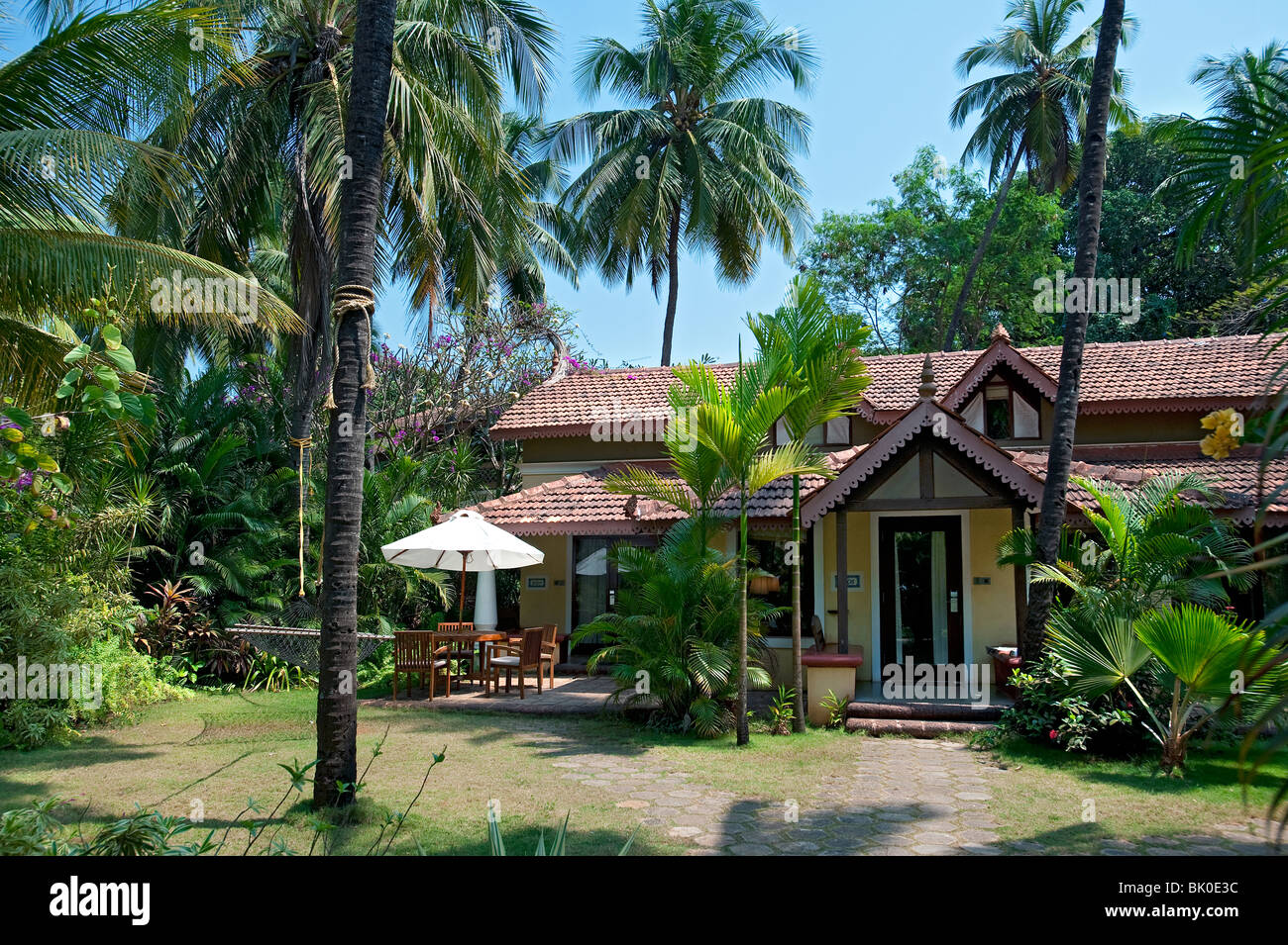 Unterkunft Taj Holiday Village Hotel, Sinquerim, Goa, Indien Stockfoto