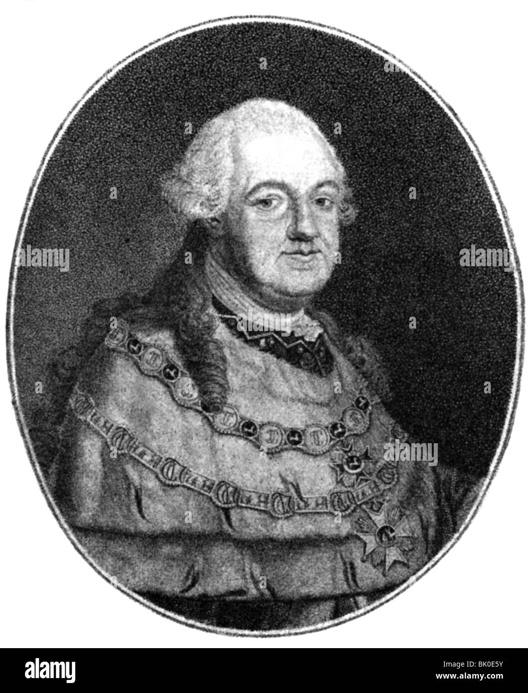 Charles Theodore, 11.12.1724 - 16.2.1799, Kurfürst von Bayern 30.12.1777 - 16.2.1799, Porträt, Kupferstich von F. John, 18. Jahrhundert,, Artist's Urheberrecht nicht gelöscht werden Stockfoto