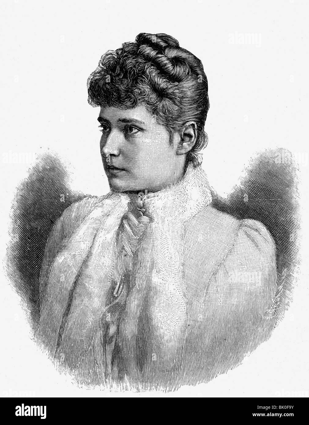 Alexandra Feodorowna, 6.7.1872 - 16.7.1918, , 6.5.1868 - 16.7.1918, Kaisersteinbruch Russlands 26.11.1894 - 2.3.1917, Porträt, Holzgravur, 1894, Stockfoto