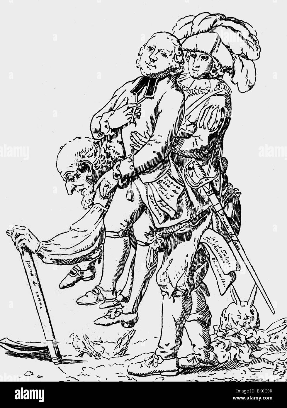 Geografie/Reisen, Frankreich, französische Revolution, Wahlen zum Generalstaat, Karikatur, "Hoffentlich wird dieses Spiel bald Ein Ende Haben", Zeichnung, 1789, Stockfoto