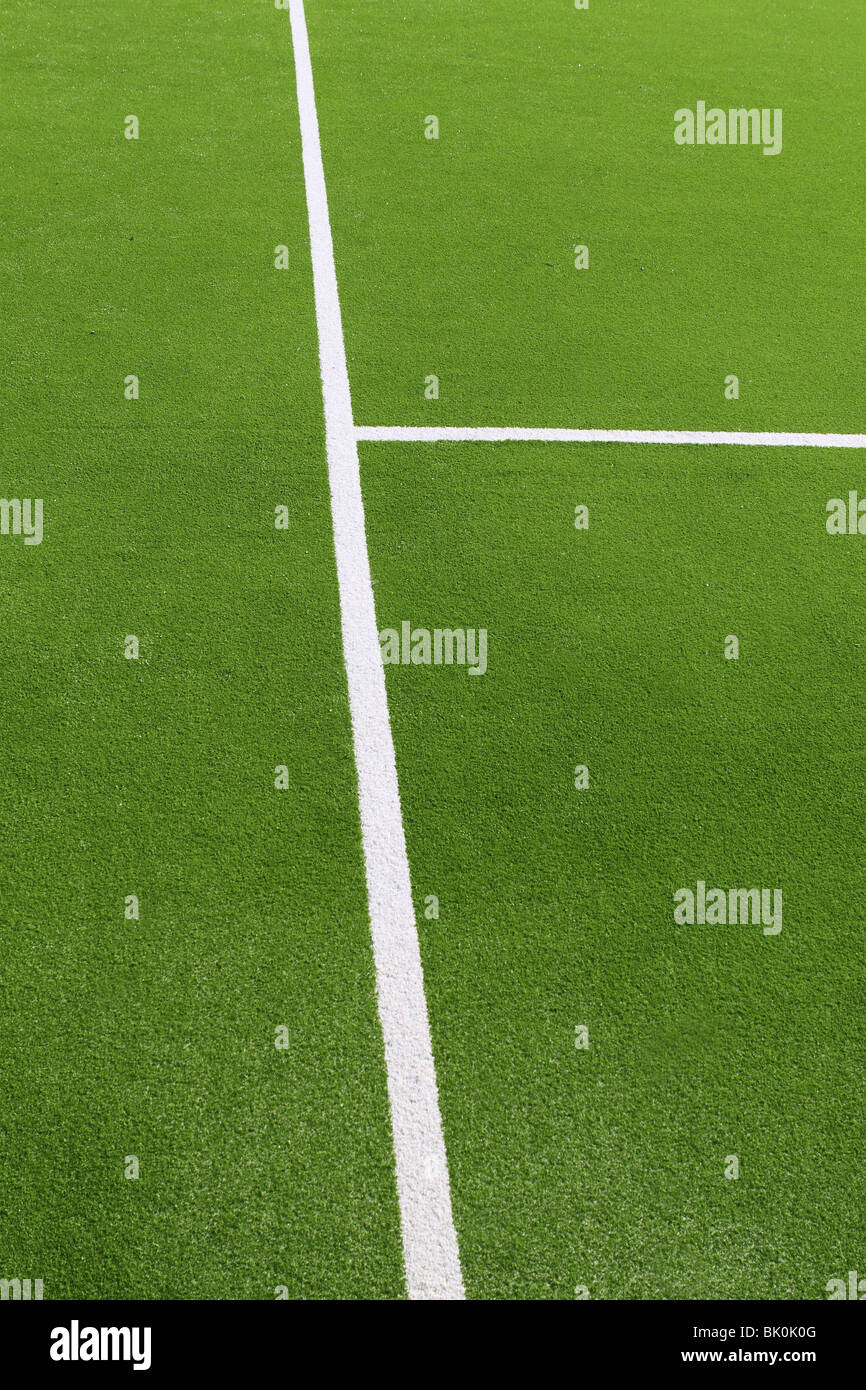 Paddle Tennis Grasgrün Feldlinien weiße Textur Stockfoto