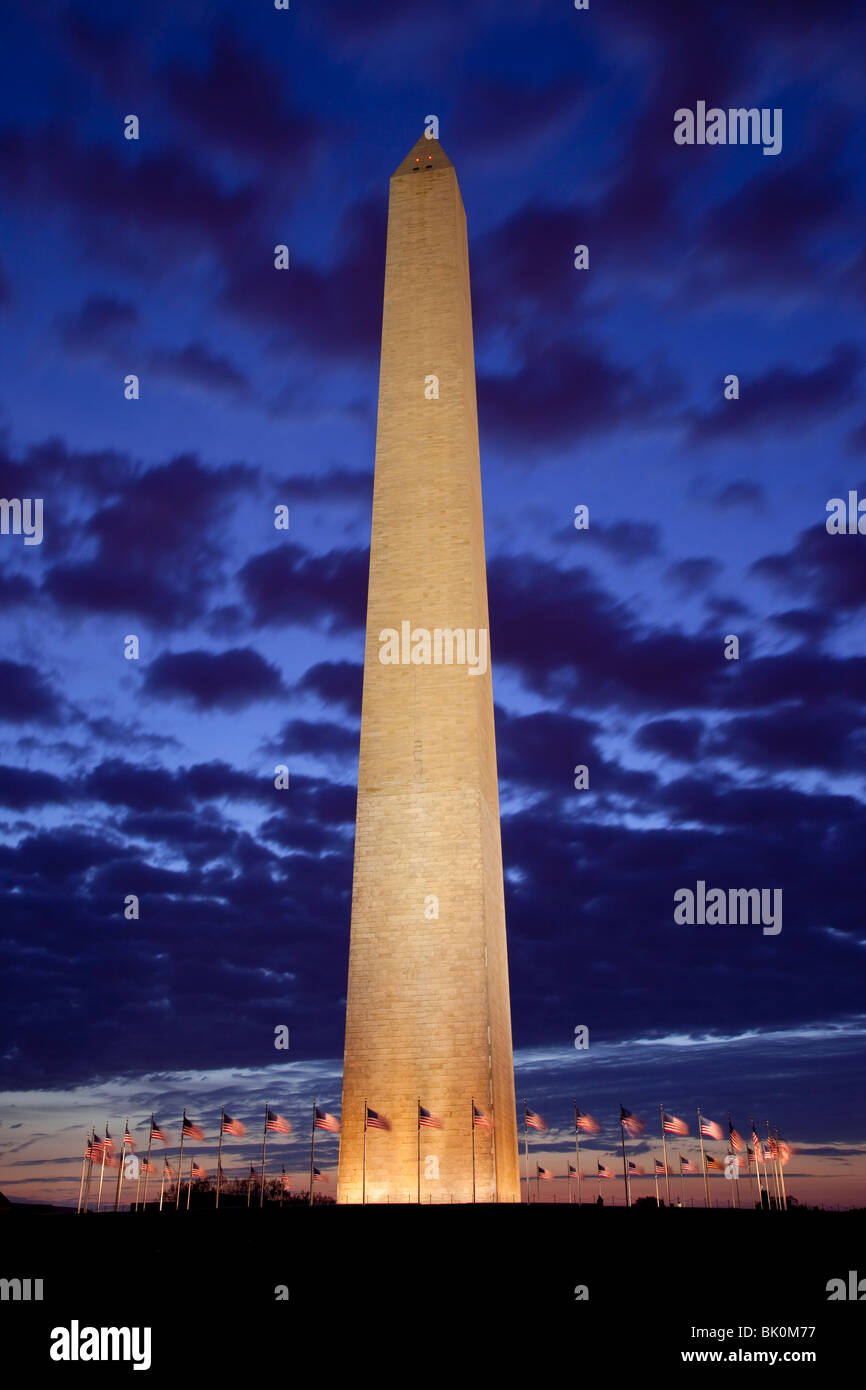 Am frühen Morgen am Washington Monument in Washington DC USA Stockfoto