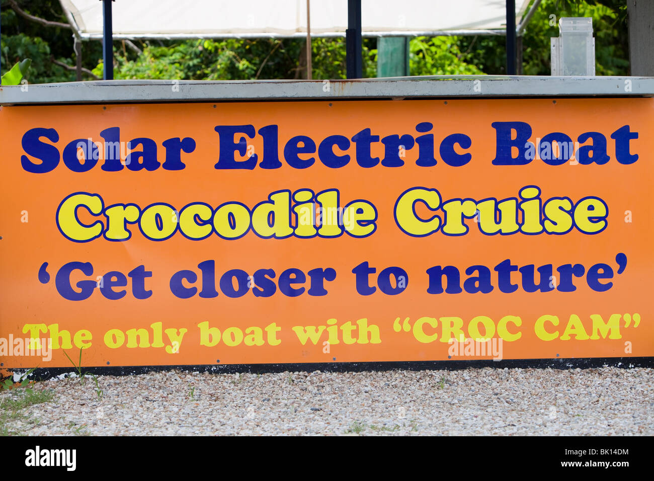 Solar powered Wildlife cruise auf dem Daintree River, Queensland, Australien. Stockfoto
