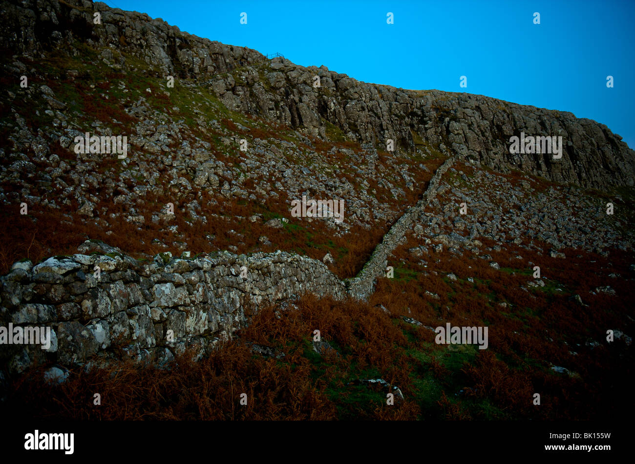 Schottland, Bauernhof-Wand Stockfoto
