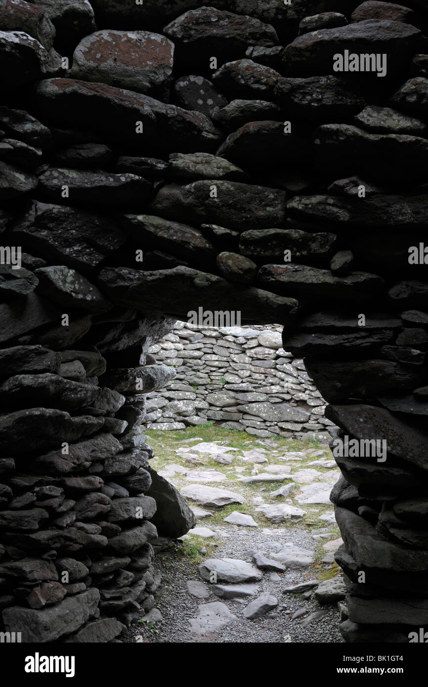 Blick vom in einem Bienenstock-Hütte in Dunbeg auf der Dingle-Halbinsel County Kerry Irland Stockfoto