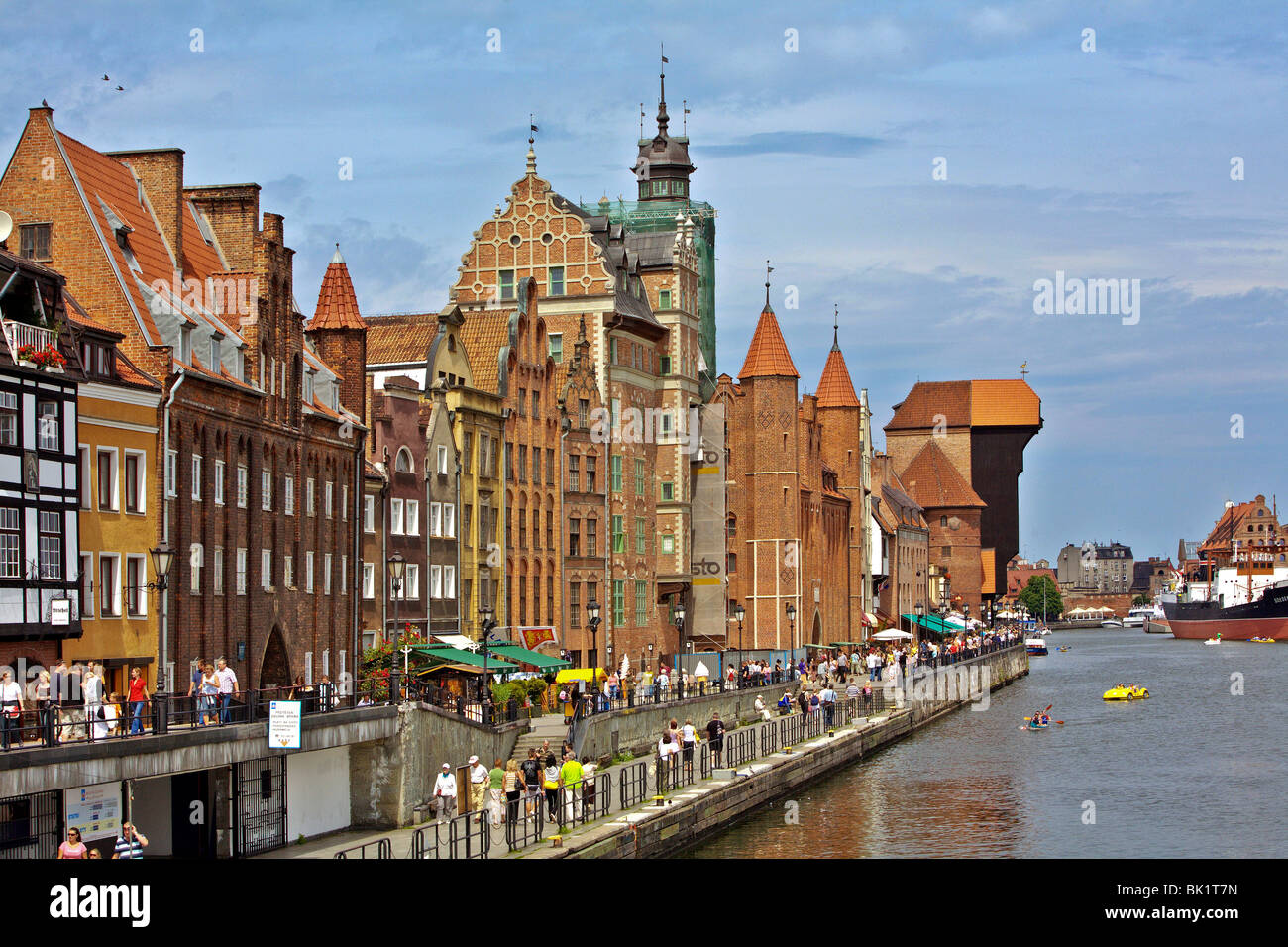 Mottlau und die alte Stadt Danzig, Polen Stockfoto