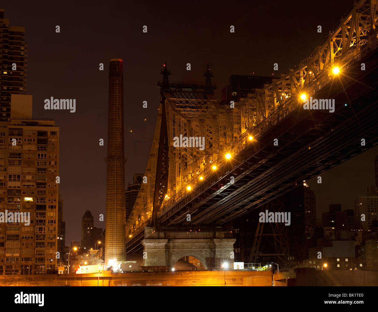 Queensboro Bridge aus Queens gesehen Stockfoto