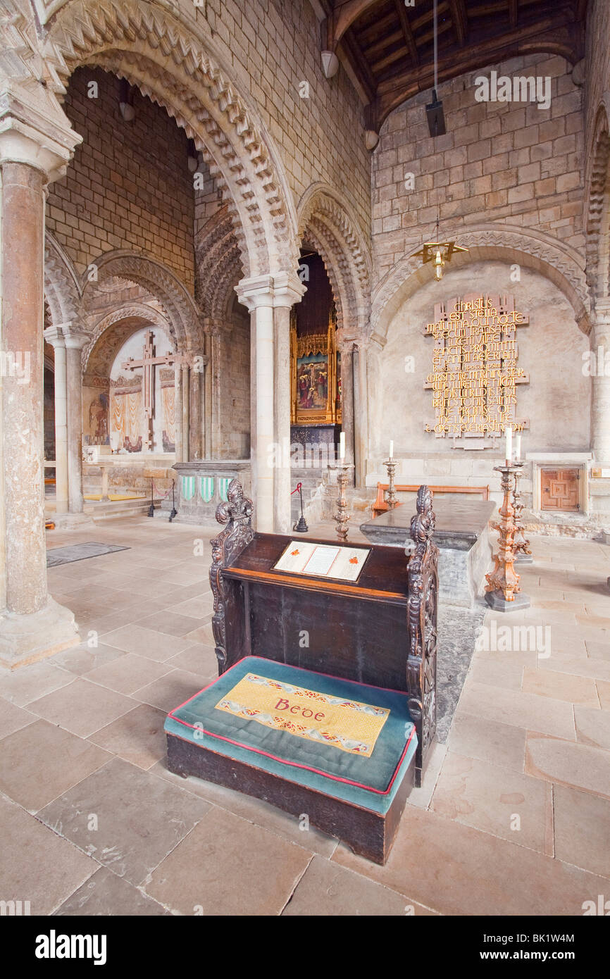 Das Venerable Bede Grab in der Kathedrale von Durham Stockfoto