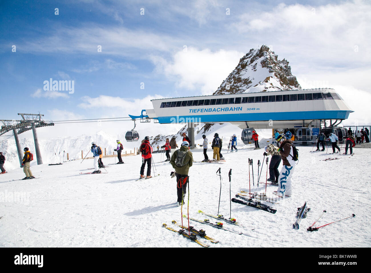 Tiefenbach-Ski-Station an der österreichischen Ferienort Sölden Stockfoto