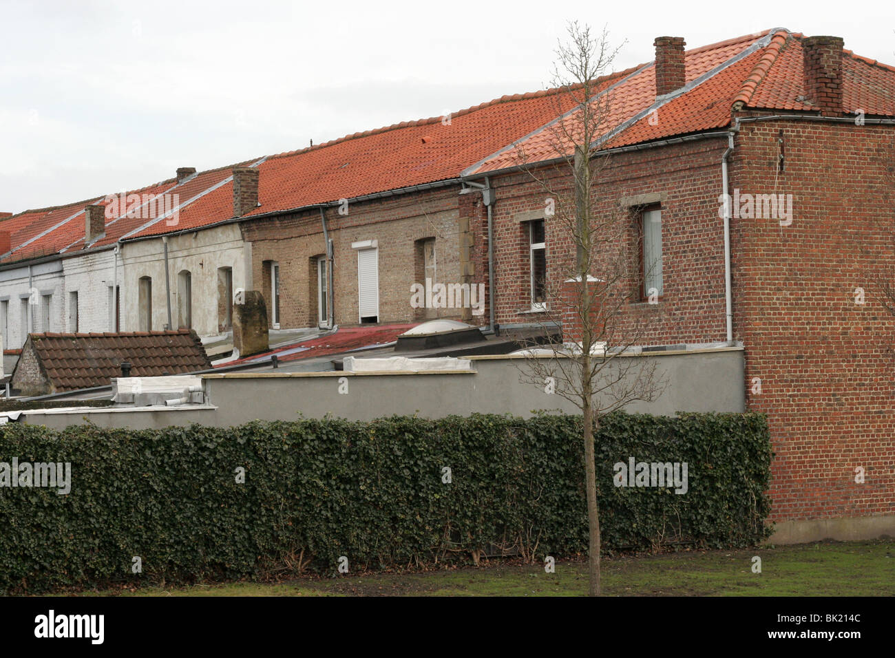 Belgische Häuser Mons Zone. Belgien Stockfoto