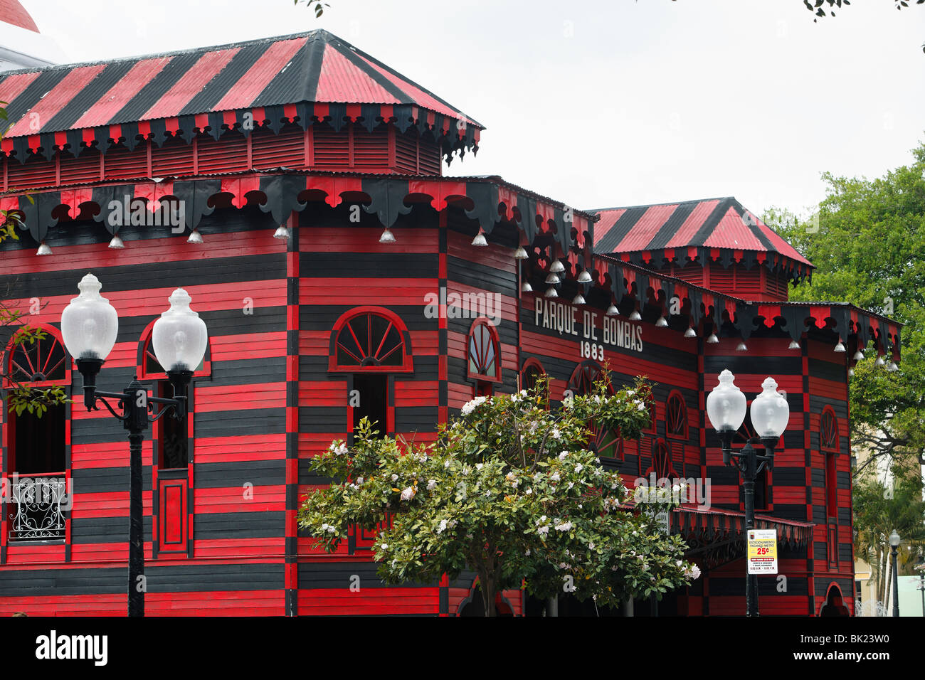 Nahaufnahme von der historischen Firehouse, Ponce, Puerto Rico Stockfoto