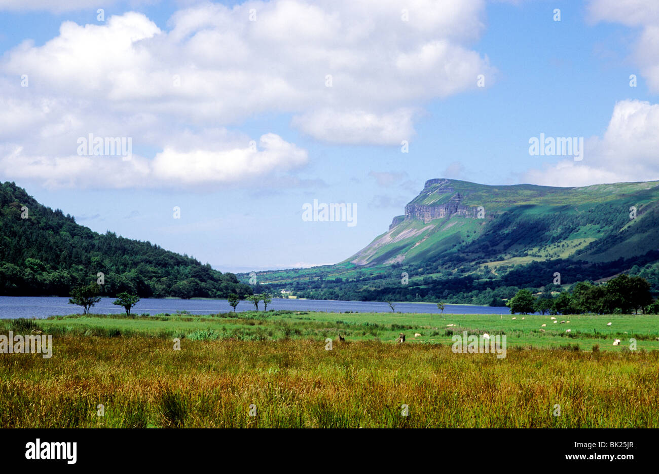 Glencar See Lough, County Leitrim, Blick nach Westen zu Kings Mountain Irland Eire irischer Loughs Seen, die Landschaft View Bilder Landschaft Stockfoto