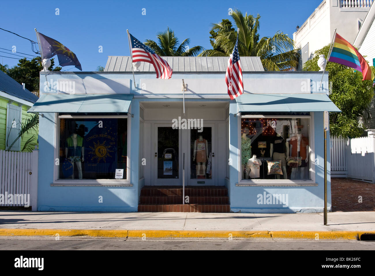 Handtücher von Key West auf der Duval Street in Key West Florida, USA. Stockfoto