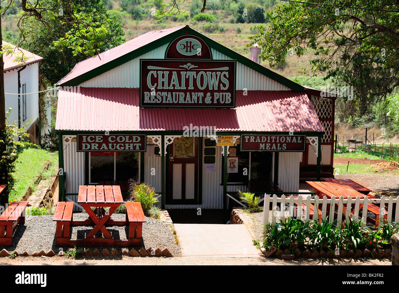 Altgold Bergbau Stadt von Pilgrim es Rest in Provinz Mpumalanga, Südafrika Stockfoto