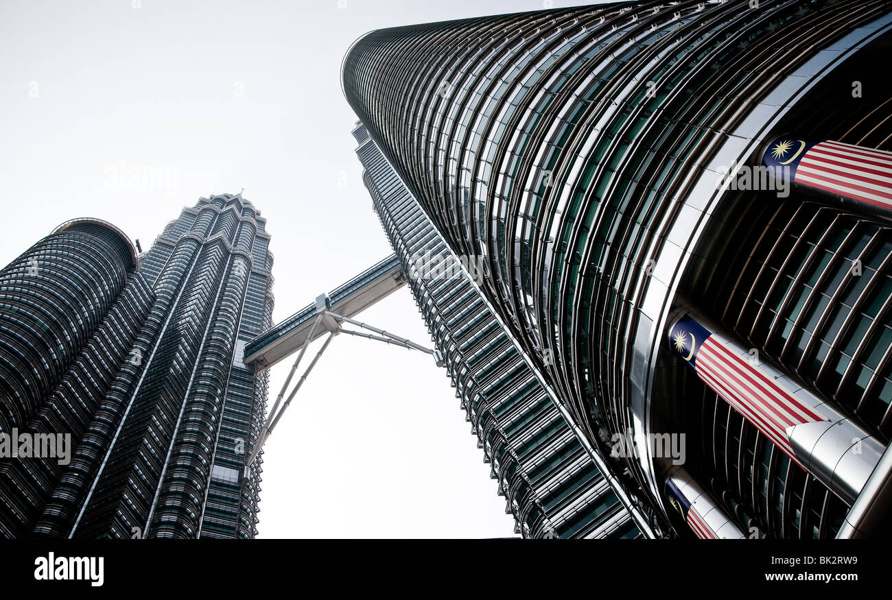 Petrona Towers, eines der weltweit größten Gebäude in Kuala Lumpur, Malaysia Stockfoto