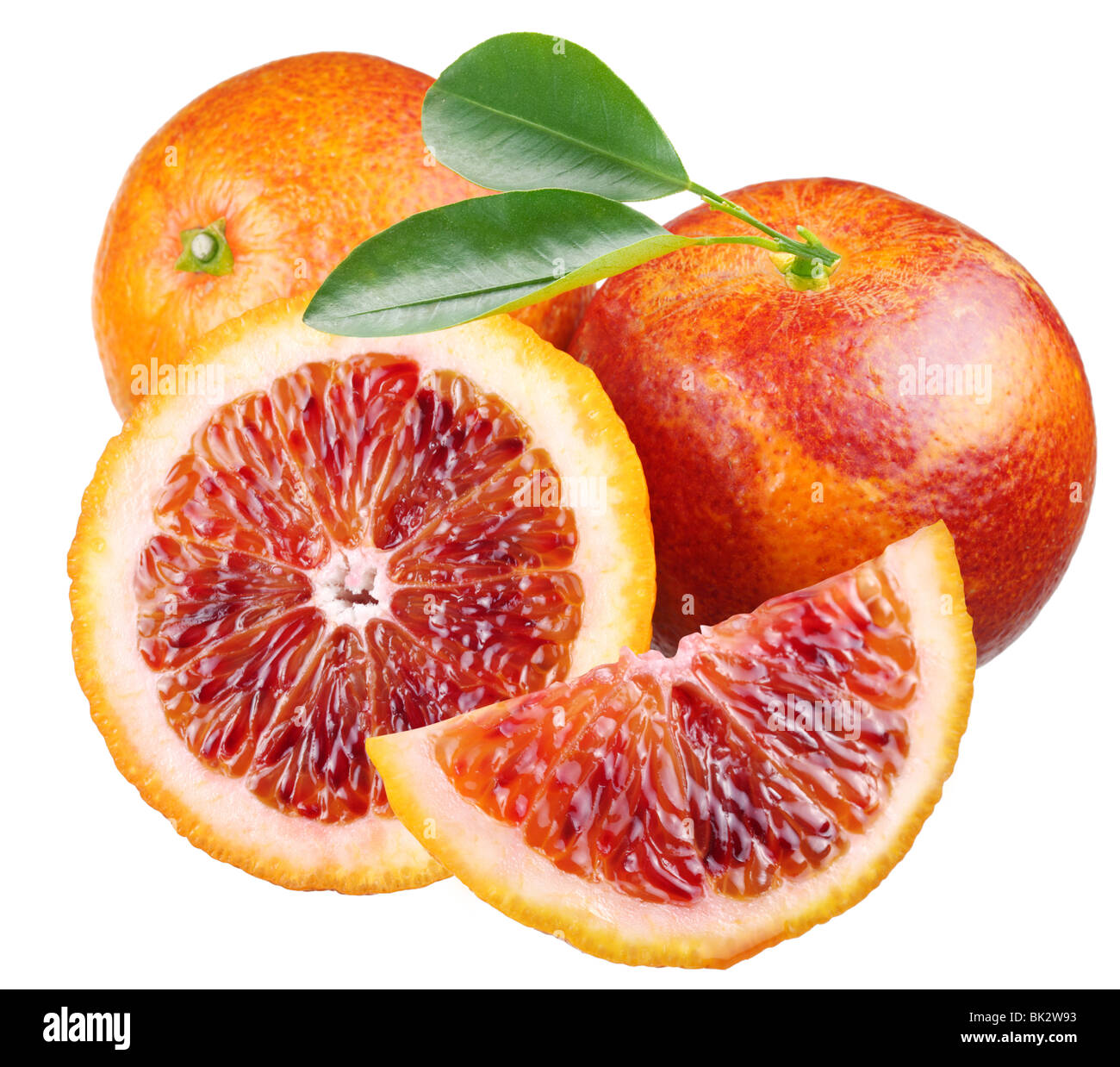 Sizilianische rot-orangen auf einem weißen Hintergrund Stockfoto