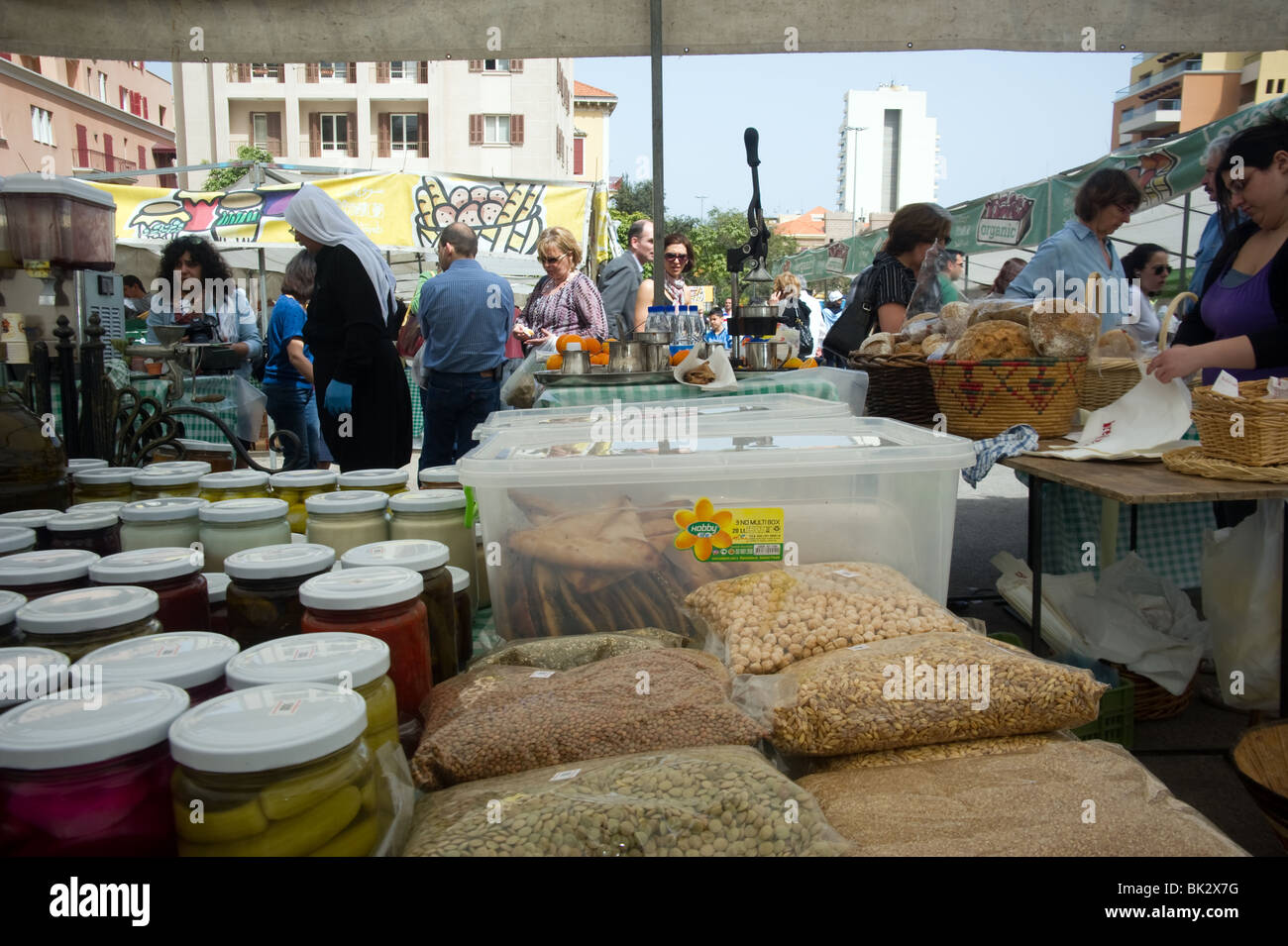 Bio Marktplatz Souk El Tayeb in Beirut Stadtzentrum Libanon Stockfoto