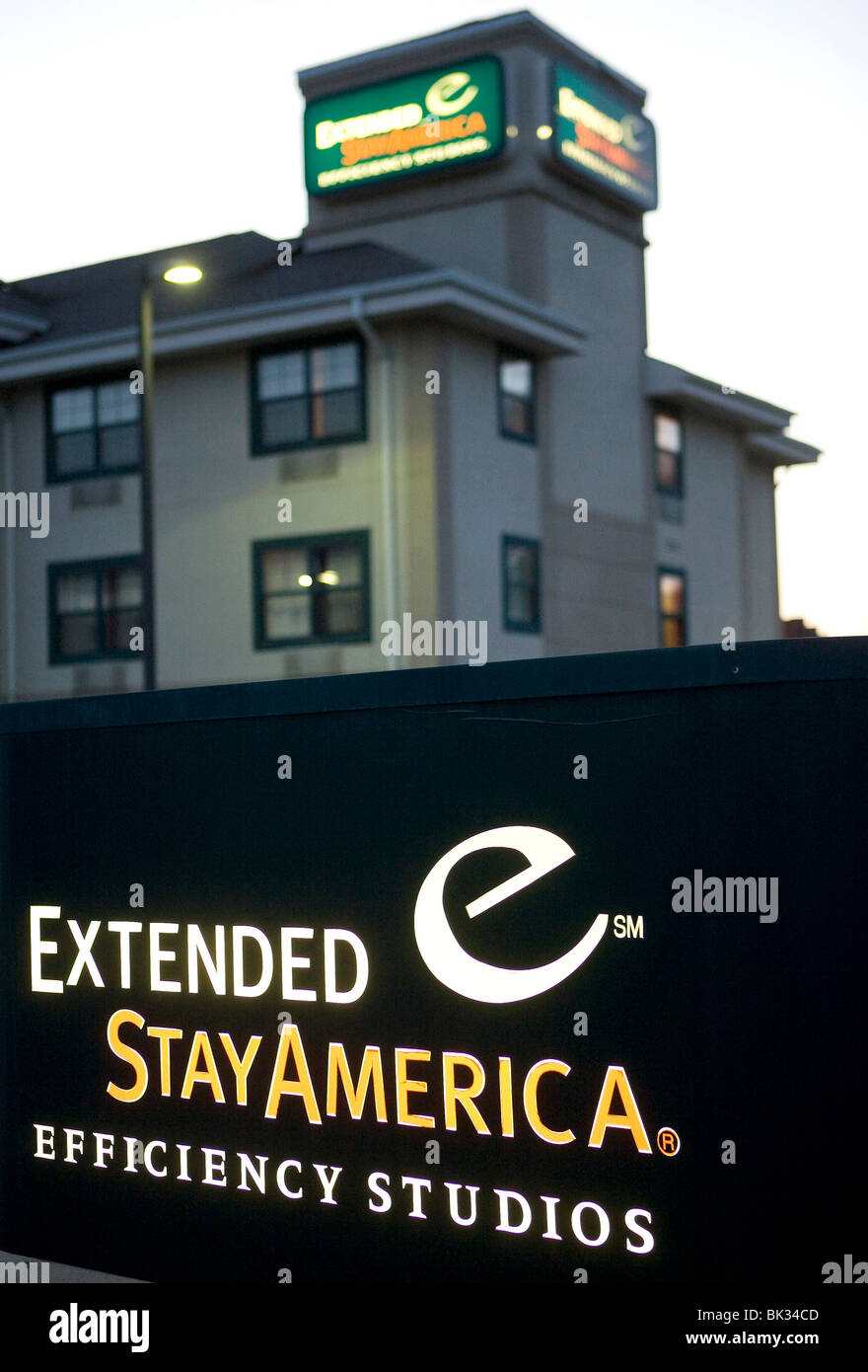 Ein Extended Stay America Hotellage in einem Vorort Maryland. Stockfoto