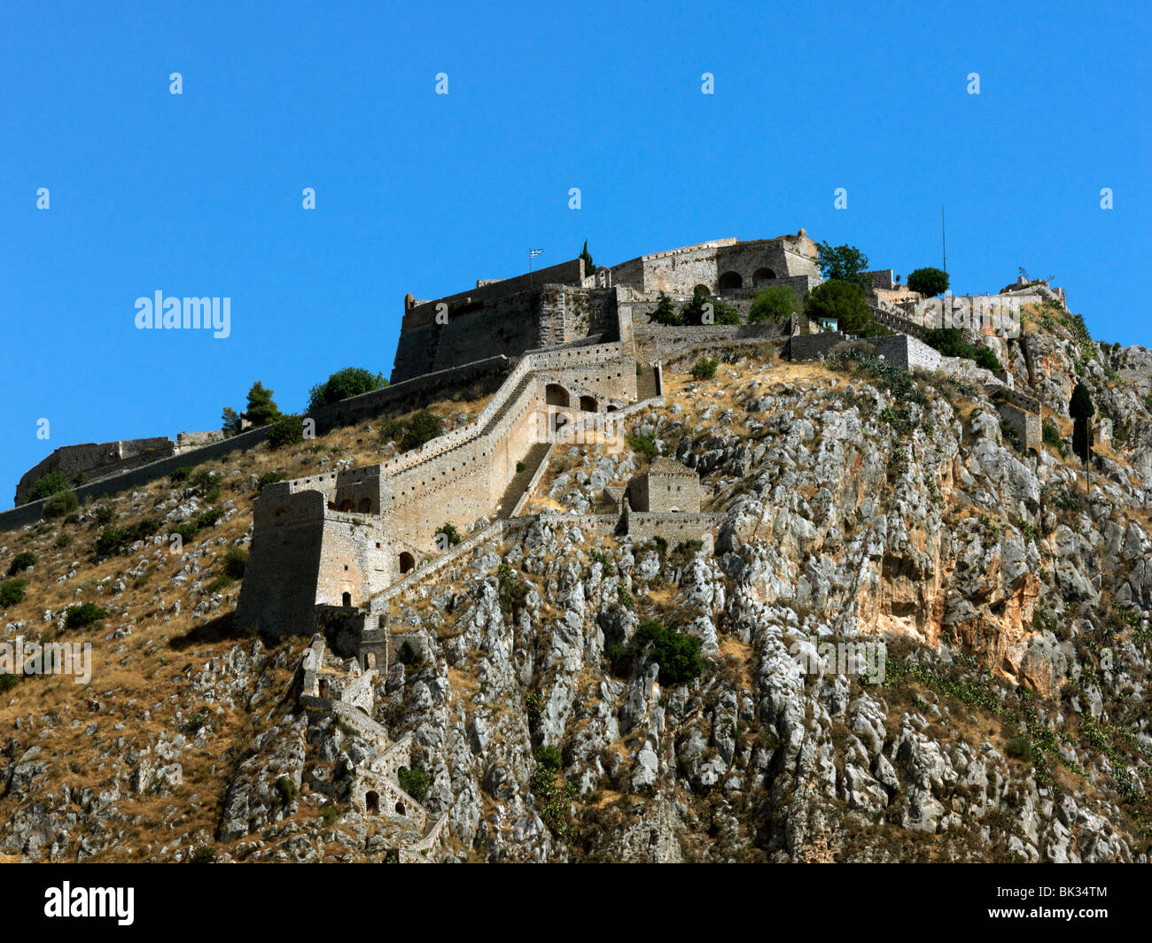 Nafplio Peloponnes Griechenland Palamidi-Festung venezianischen Zitadelle gebaut zwischen 1711 und 1714 Stockfoto